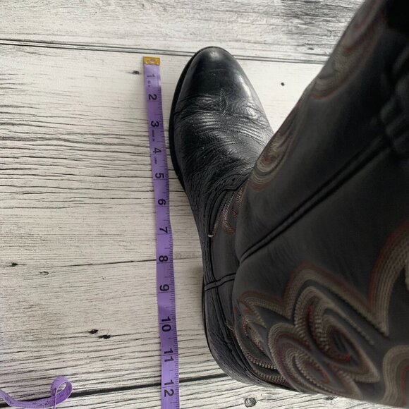 Vintage 90s WM. Moorby Black Leather Western Cowboy Boots - Picture 15 of 15